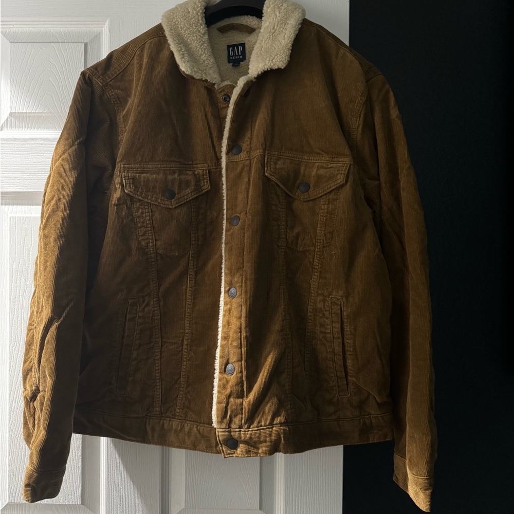 GAP Men's Brown Sherpa-Lined Jacket